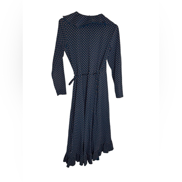👗 Matilda Jane Polka Dot Wrap Dress Ruffle Hem Long Sleeve Boho Chic S‎ ✨ - Picture 4 of 4